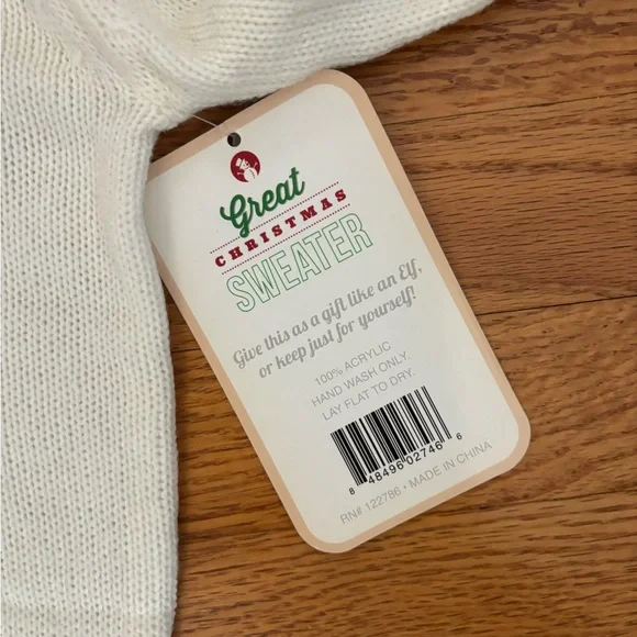 Great Christmas Sweater Women’s Large White (Ivory) Jingle Bells Holiday Top NWT - Picture 6 of 8